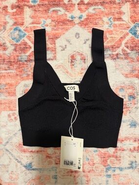 COS Dark Navy Knit Crop Bralette